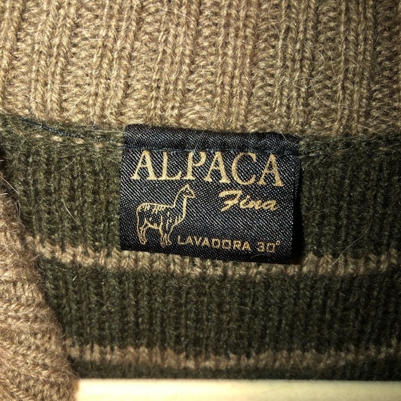 Alpaca Fina Full Zip Sweater Olive Green - Picture 5 of 12